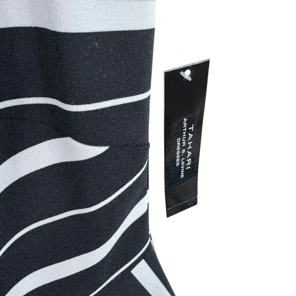 Tahari ASL NWT Colorful Striped Knee Length Fit & Flare Sleeveless Dress Size 10 - Picture 7 of 9